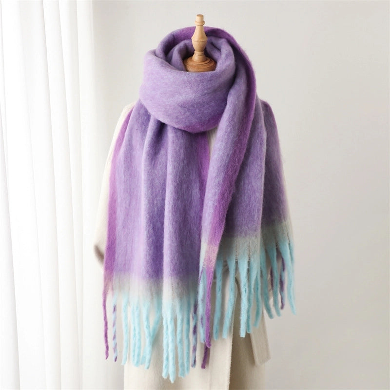 Women's Casual Tie Dye Imitation Cashmere Polyester Scarf