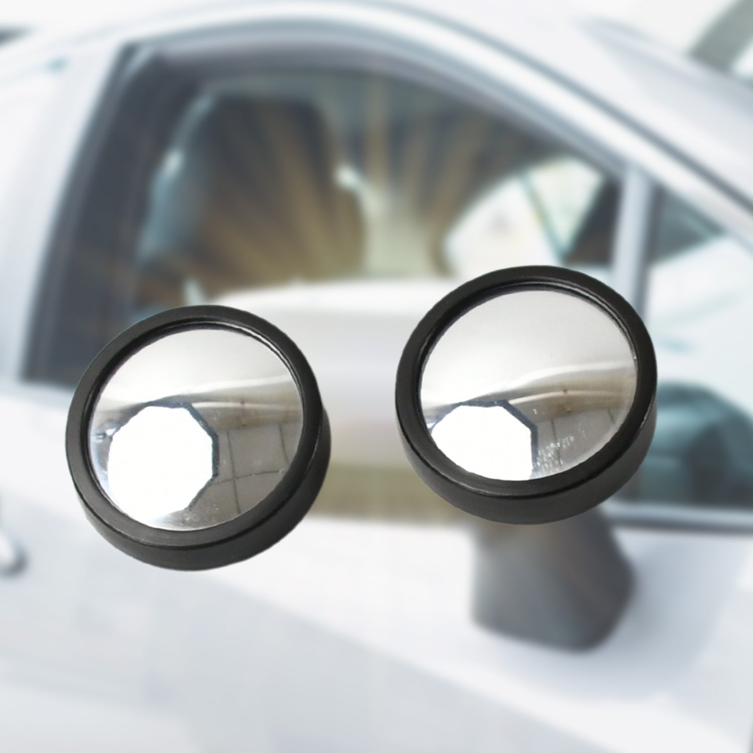 Car Blind Spot Side Mirror Round HD Glass Blindspot Mirror Convex Rear View Mirror. Car Mirror Accessories Suitable to All Cars. Frameless Design (2 Pcs Set)