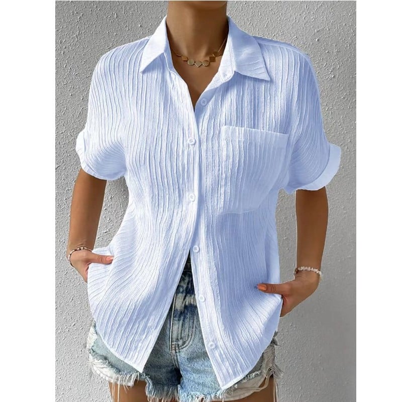 Limited Stock🛒49%OFF🔥Shirt Collar Casual Buttoned Loose Blouse(Buy 2 Free Shipping)