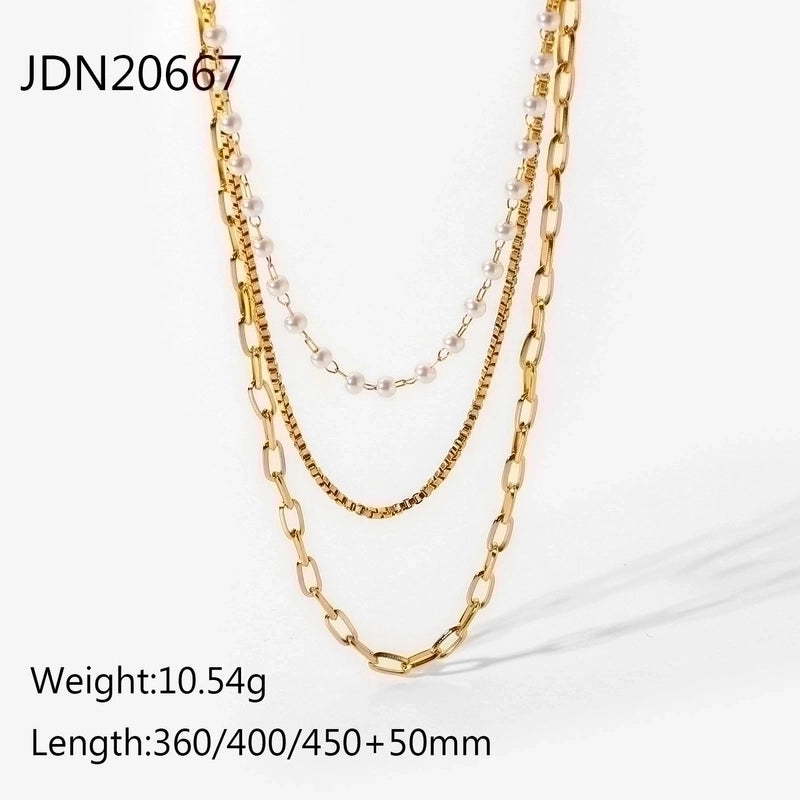 Fashion Minimalist Geometric Stainless Steel Titanium Steel Plating Necklace