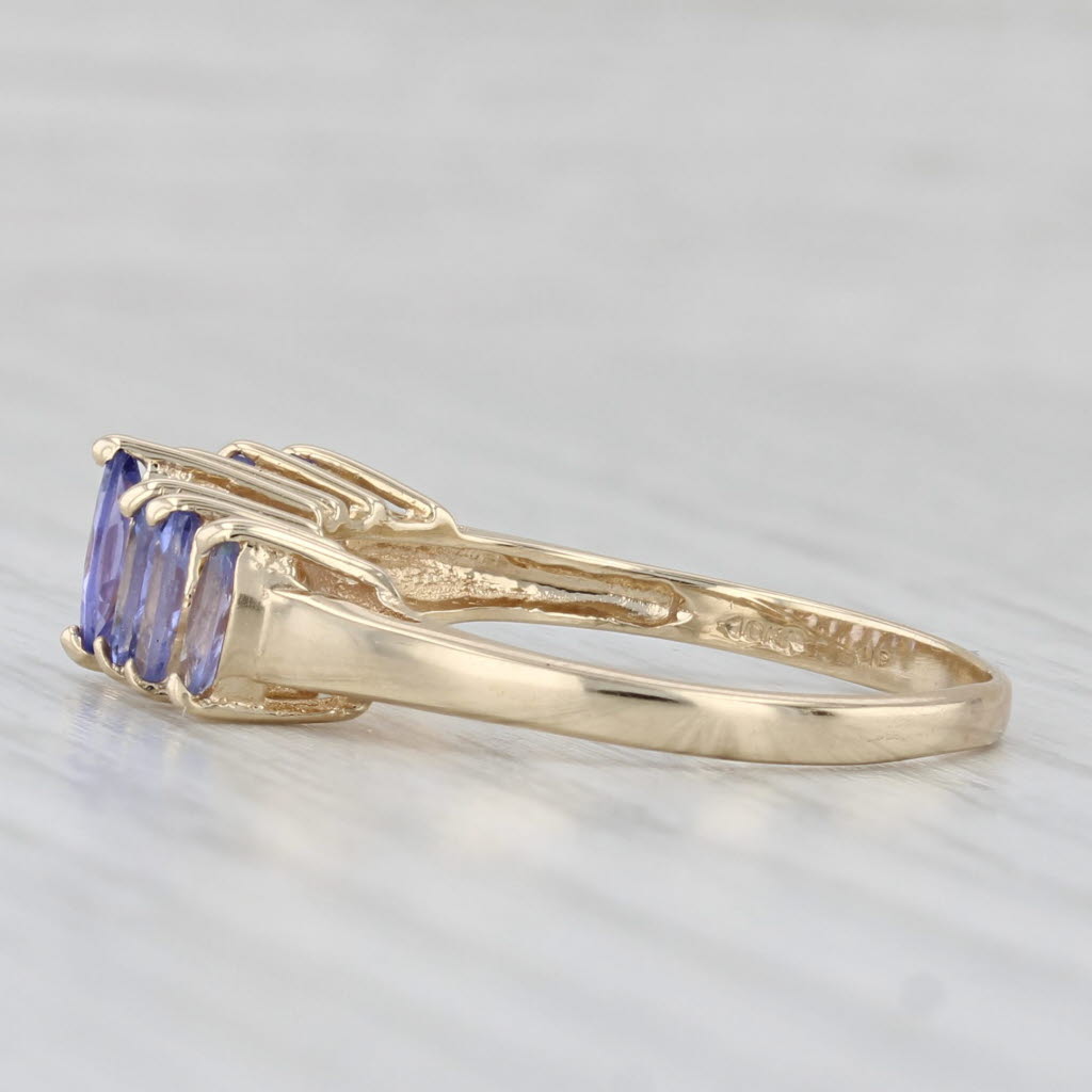 0.92ctw Tiered Tanzanite Ring 14k Yellow Gold Size 8.75 Stackable