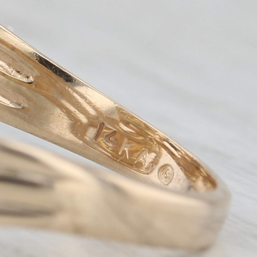 Cultured Pearl Bypass Ring 14k Yellow Gold Size 7