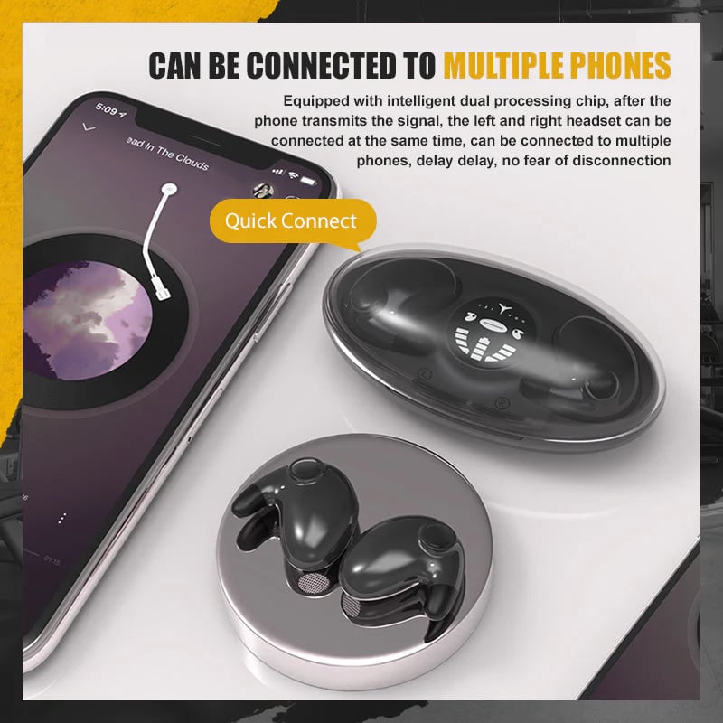 Comfortable Invisible Sleep Wireless Earphone Ipx5 Waterproof