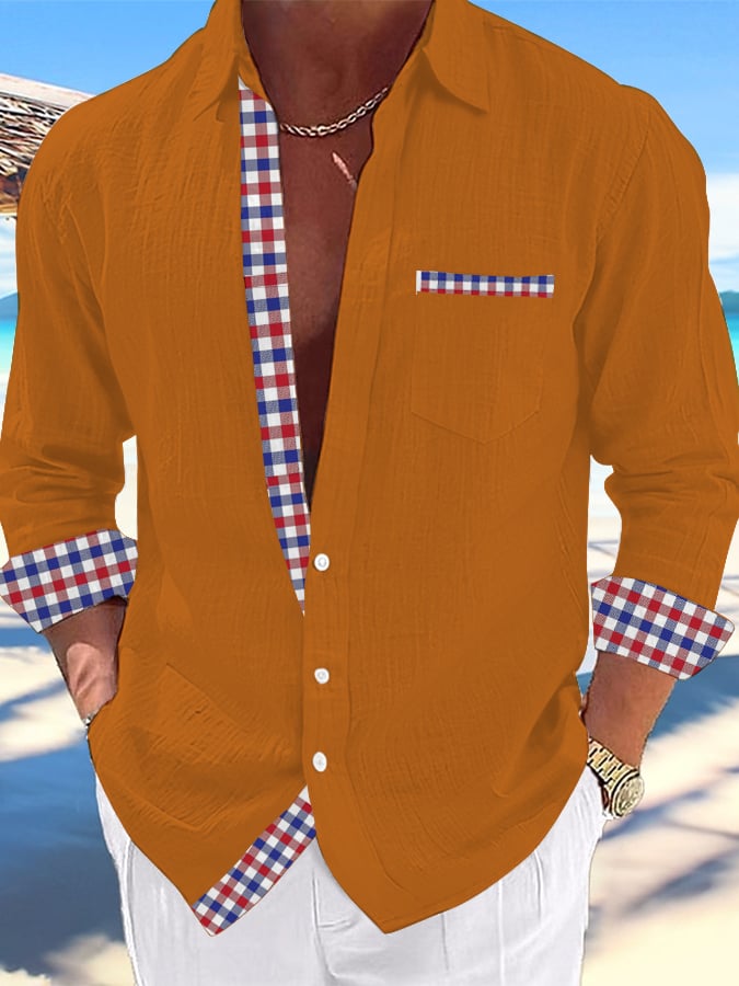 Men's Casual Hawaiian Print Lapel Shirt