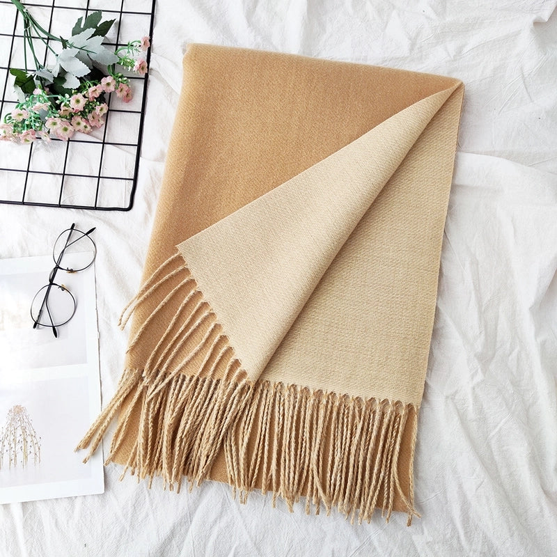 Unisex Sweet Minimalist Solid Color Imitation Cashmere Polyester Scarf