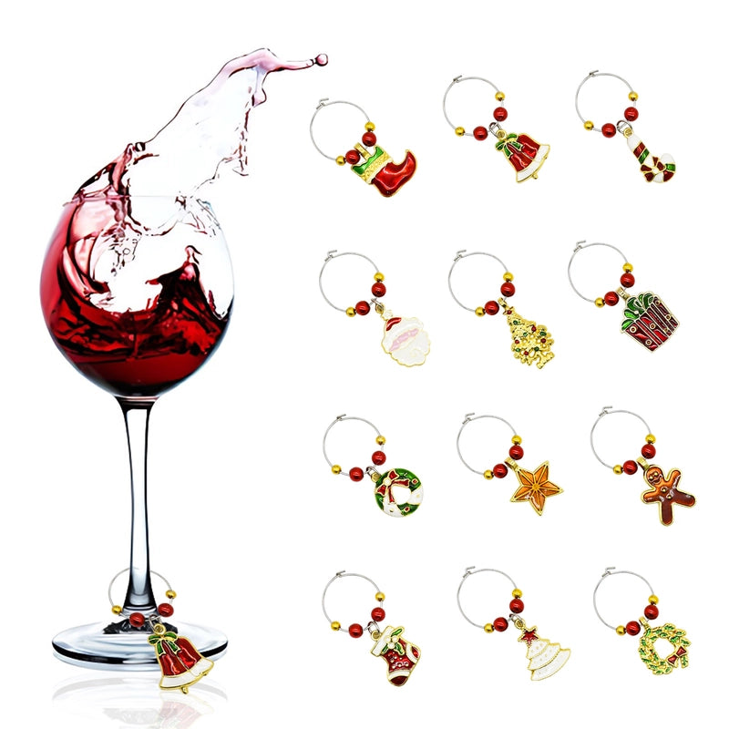 Christmas Minimalist Classic Style Christmas Tree Wreath Bell Iron Holiday Festival Wine Cup Ring Tableware