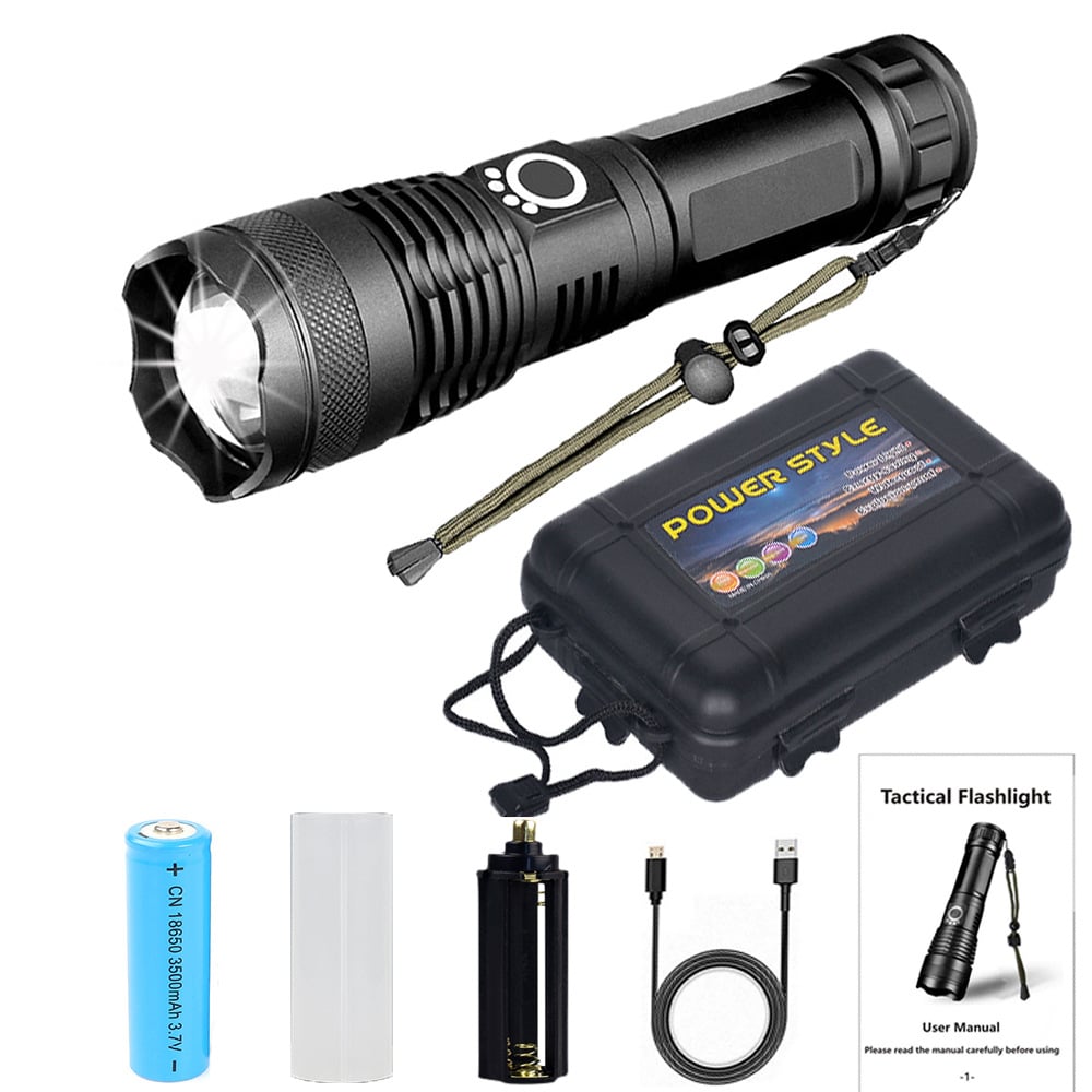 🔥🔥LED Rechargeable Tactical Laser Flashlight Super Bright