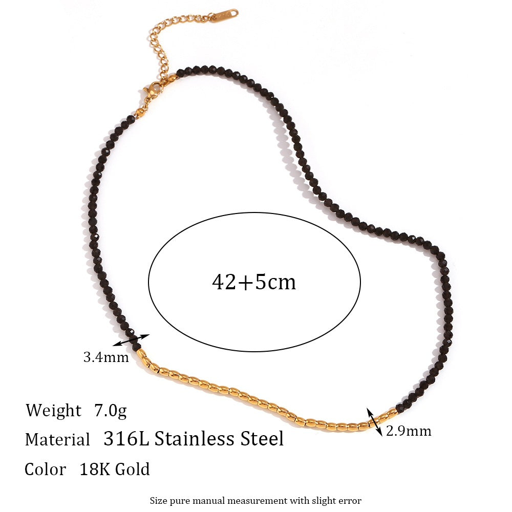 Fashion Stripe Geometric Stainless Steel 18K Gold Plated Necklaces