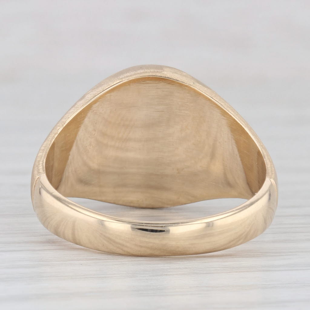 Vintage Men's Onyx Diamond Signet Ring 10k Yellow Gold Size 9.75-10