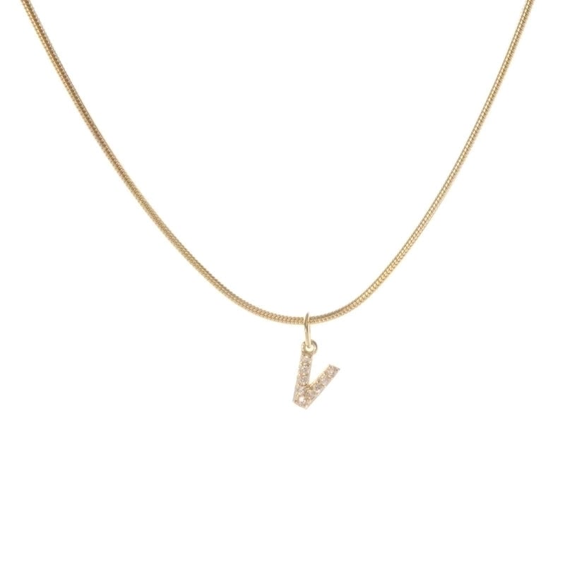 Fashion Letter Titanium Steel Plating Zircon Pendant Necklace