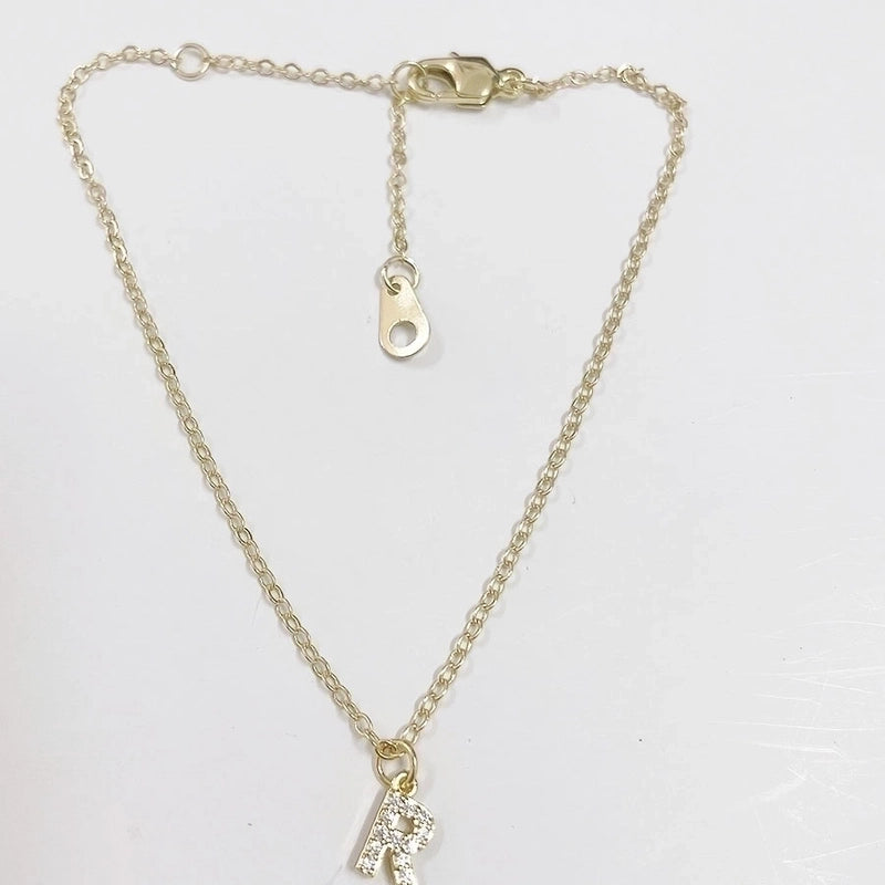 Fashion Letter Brass Bracelets Inlay Zircon Copper Bracelets