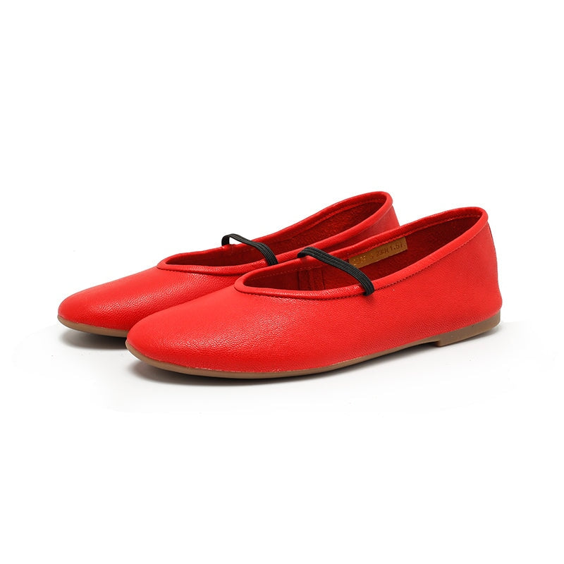 Studio Round Toe Soft Leather Casual Flats in 11 Colors