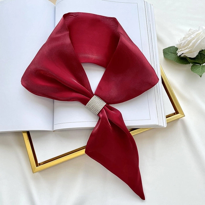 Women's Minimalist Commute Color Block Imitated Silk Silk Scarf