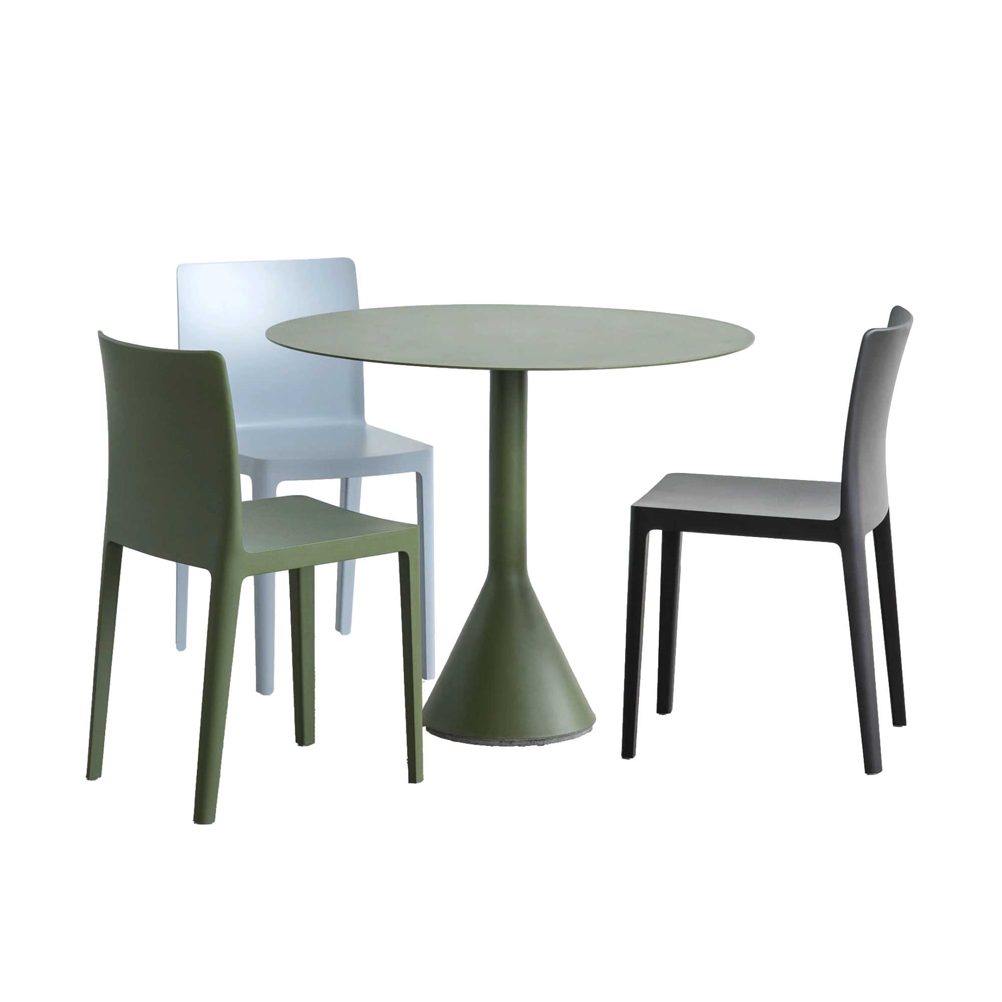 Palissade cone table 90 & Elementaire chair Outdoor Cafe set