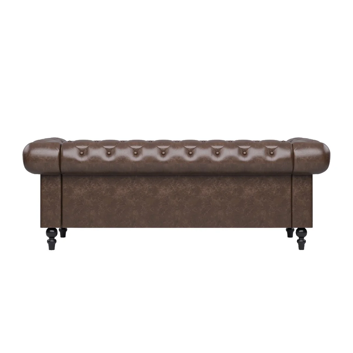 Faux Leather Upholstered Chesterfield Sofa -- 3 seats