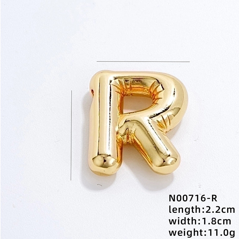 304 Stainless Steel Copper Gold Plated IG Style Minimalist Polishing Plating Letter Charms