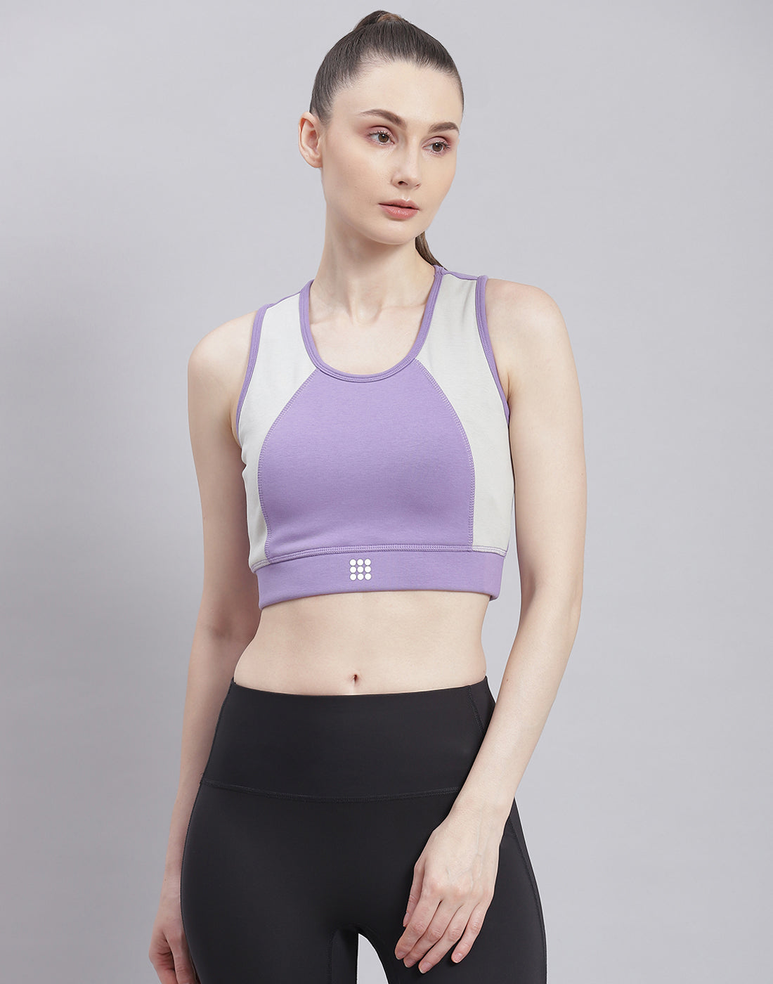 Women Purple Solid Sports Bra