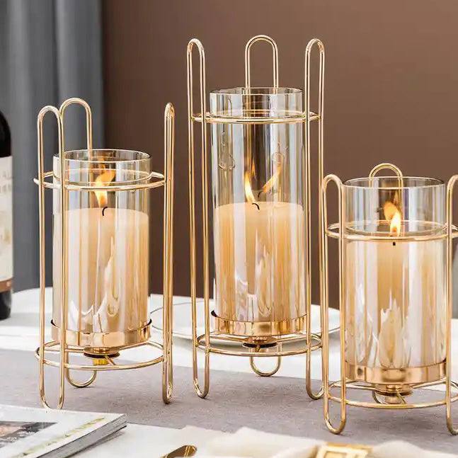 Athena Wireframe Candle Holder - Gold