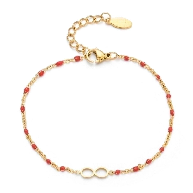 Minimalist Commute Infinity Stainless Steel Enamel Plating Bracelets
