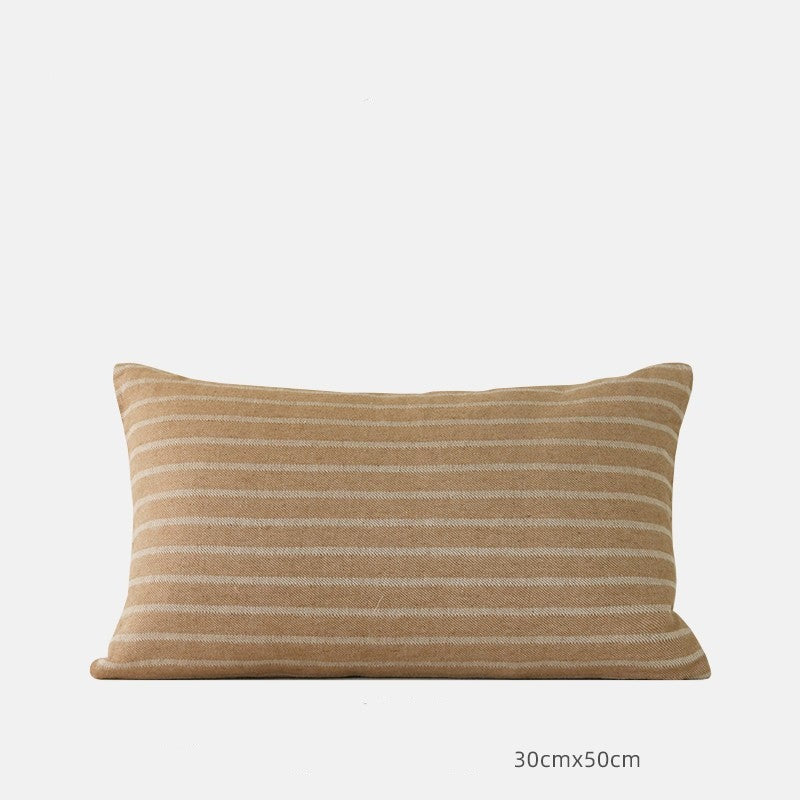 Chic Striped Cotton-Linen Blend Pillow