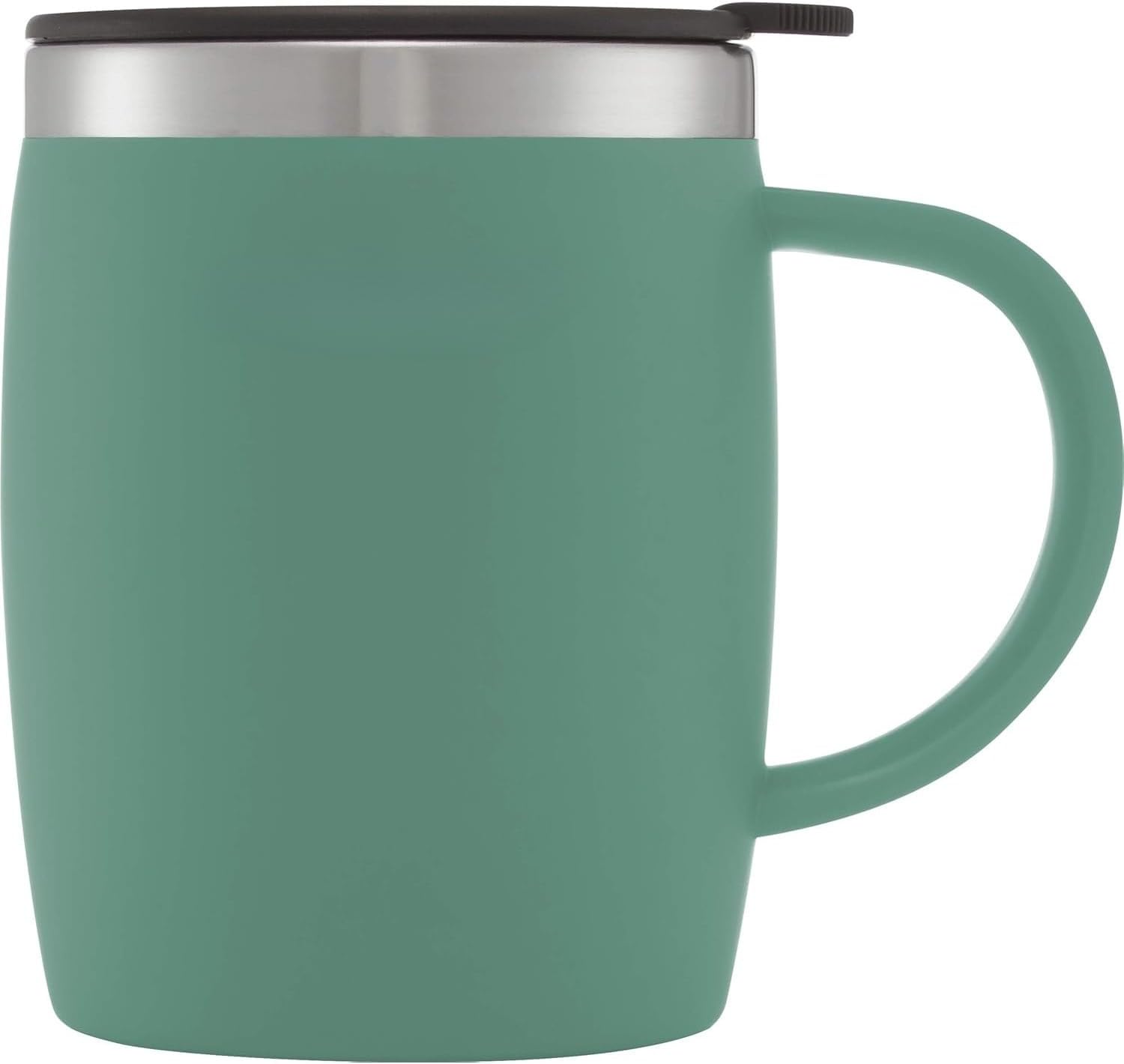AMK® Thermos Thermocafe Soft Touch Desk Mug Duck Egg Green 450ml Vacuum Insulated Keeps Warm Or Cold Stainless Steel Interior Suitable for Coffee Tea & Iced Teas