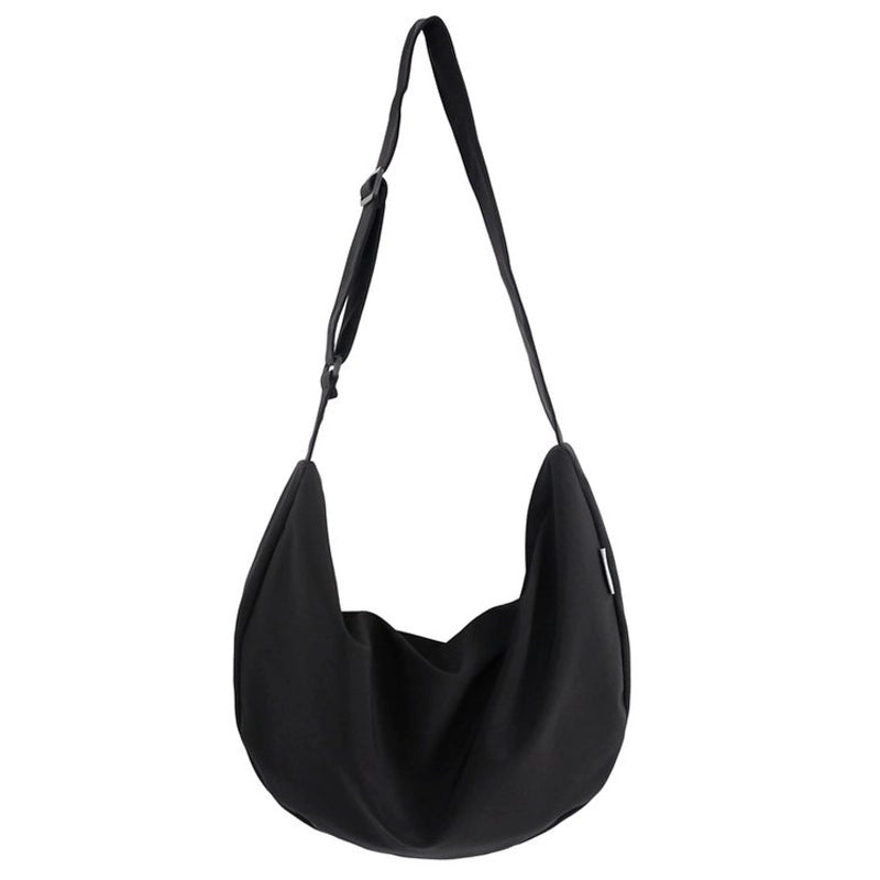 Women's Nylon Oxford Cloth Solid Color Basic Dumpling Shape Zipper Crossbody Bag