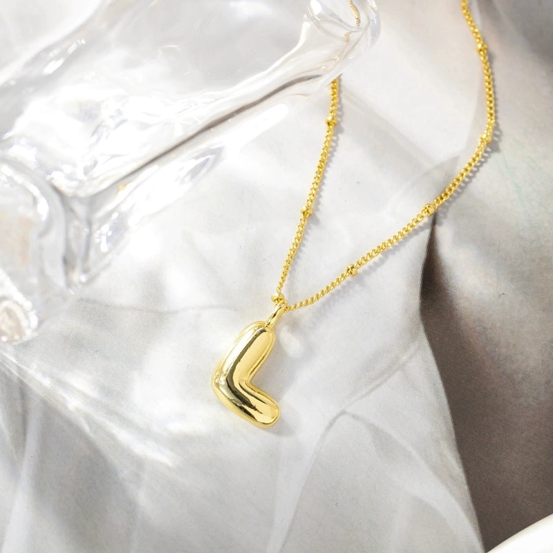 Minimalist Streetwear Letter Copper K Gold Plated Pendant Necklace