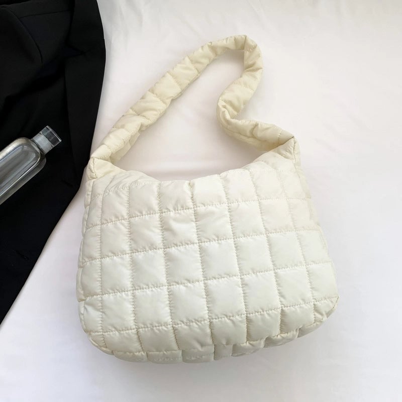 Women's All Seasons Cotton Solid Color Streetwear Square Zipper Shoulder Bag