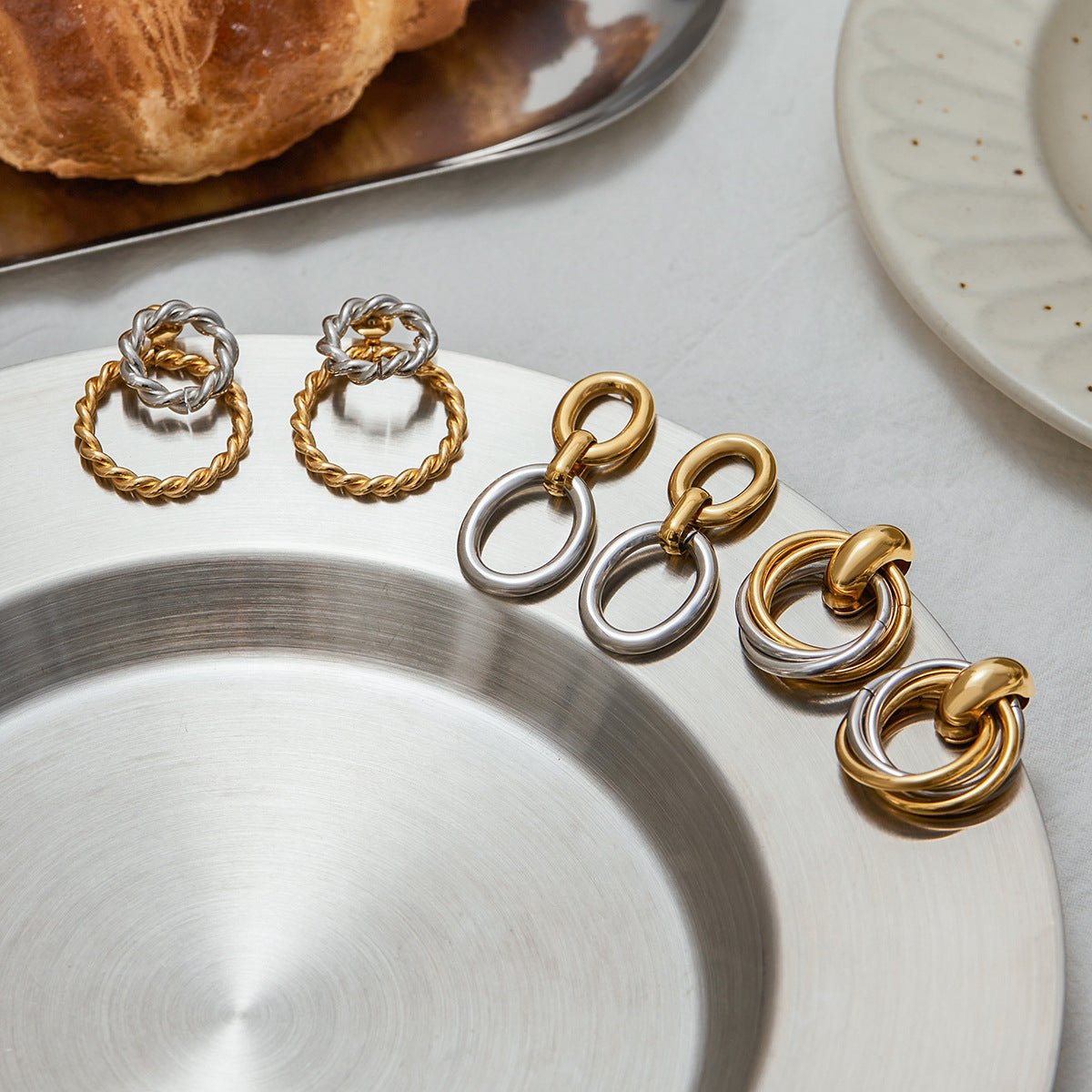 Stainless Steel Hoop Earrings Earrings Design Niche Earrings Female Titanium Steel