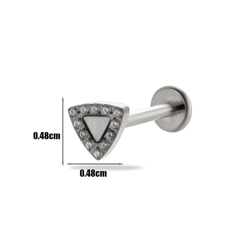 1 Piece Ear Cartilage Rings & Studs Minimalist Geometric Pure Titanium Plating Inlay Zircon