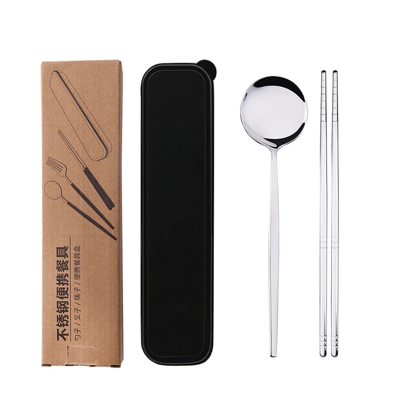 Casual Solid Color Stainless Steel Tableware 1 Set