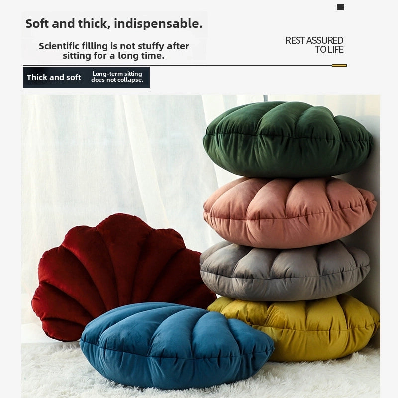Dutch Velvet Shell Pillow Cushion Popular Light Luxury Solid Color Pillow Home Sofa Skin-friendly Waist Pillow