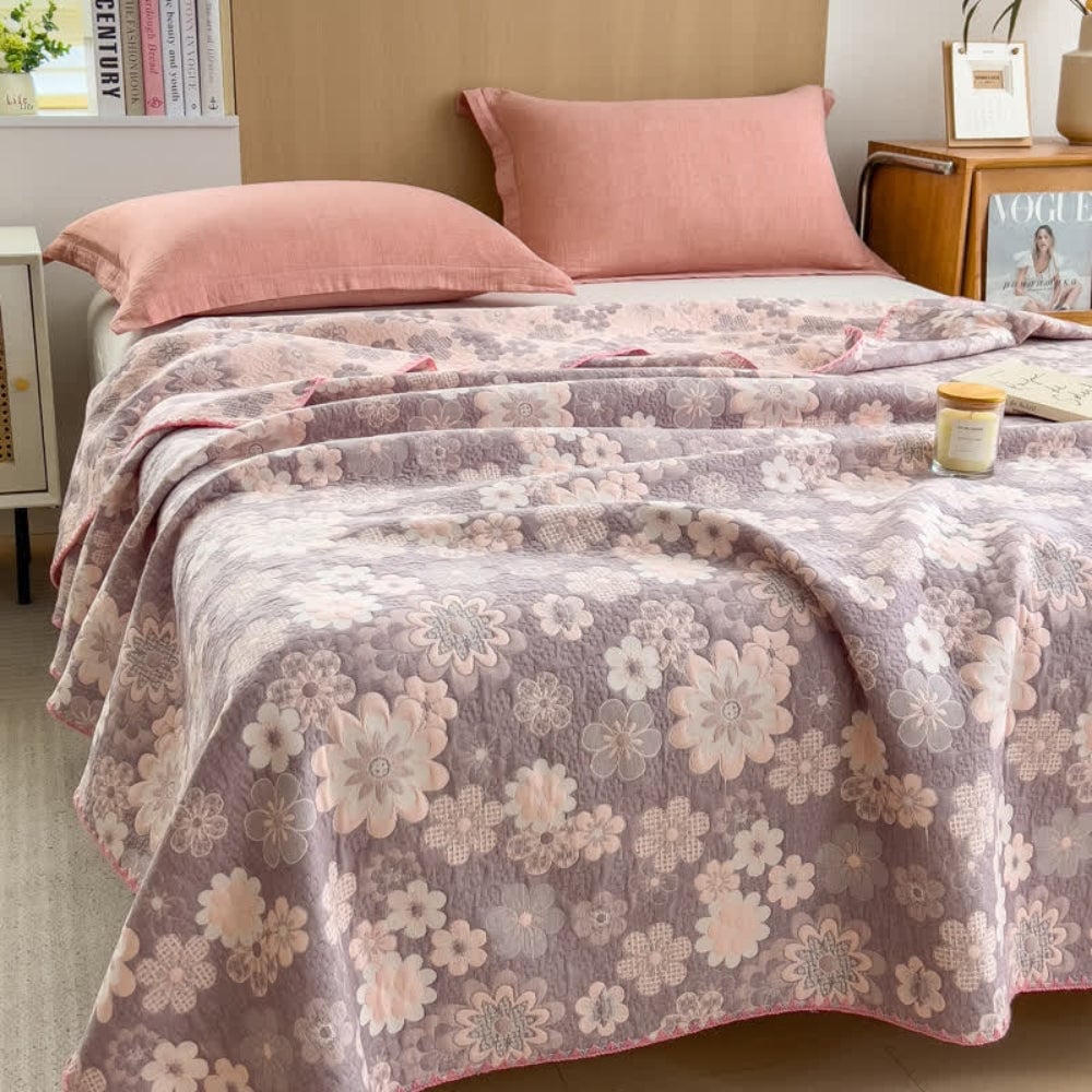 Floral Cotton Gauze Blanket