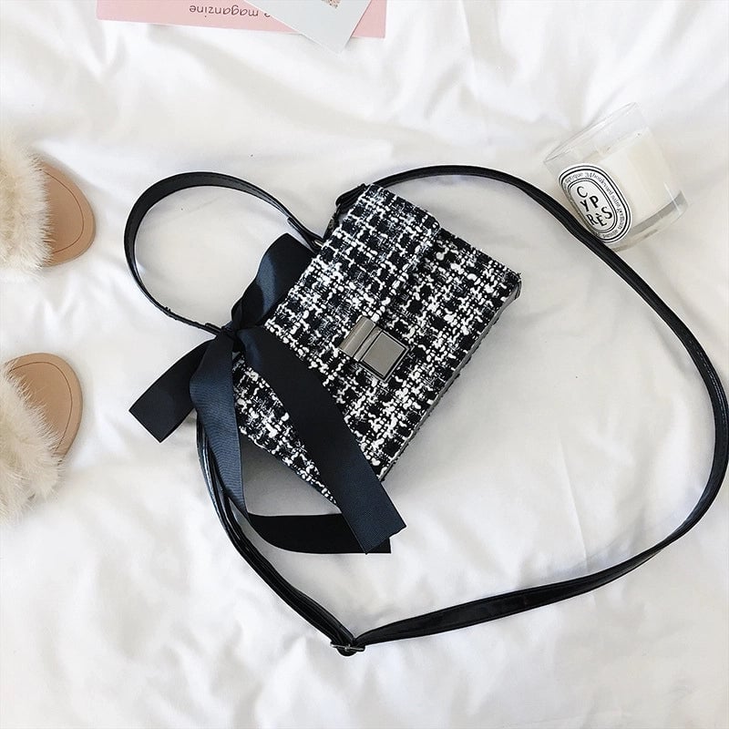 Small Bag For Women New Bags Fashionable Woolen Contrast Color Scarf Handbag  Versatile One-Shoulder Crossbody Women's Bag