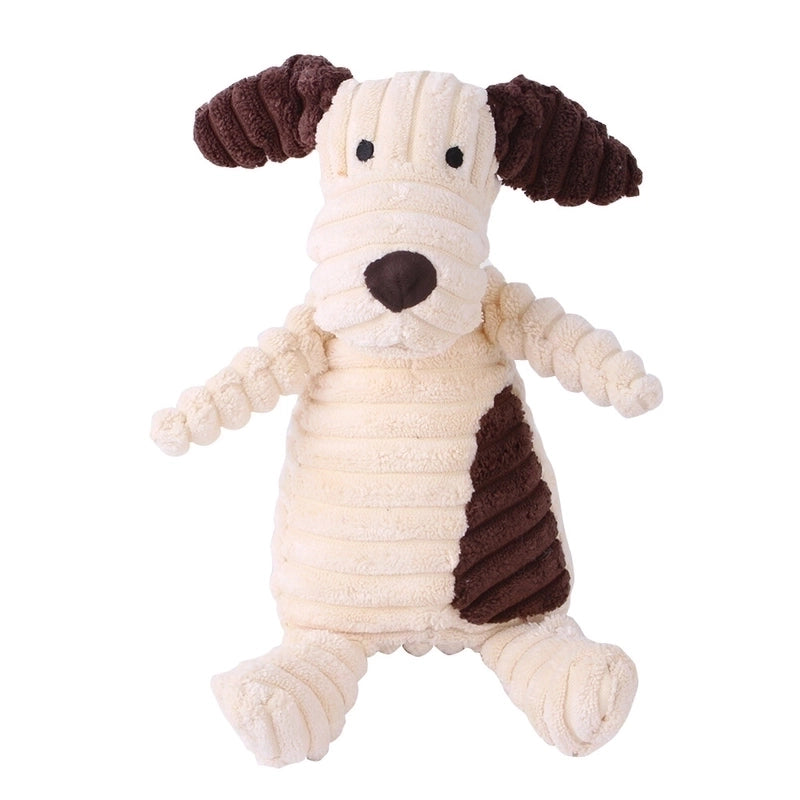 Cute Dog Teething Corduroy Sounding Plush Toy