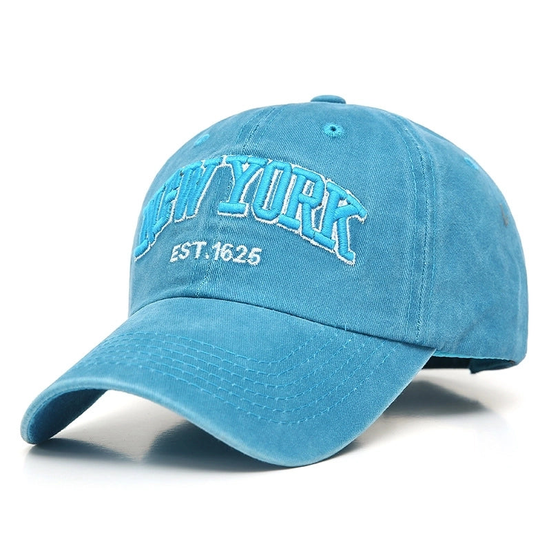 Unisex Retro Letter Embroidery Curved Eaves Baseball Cap