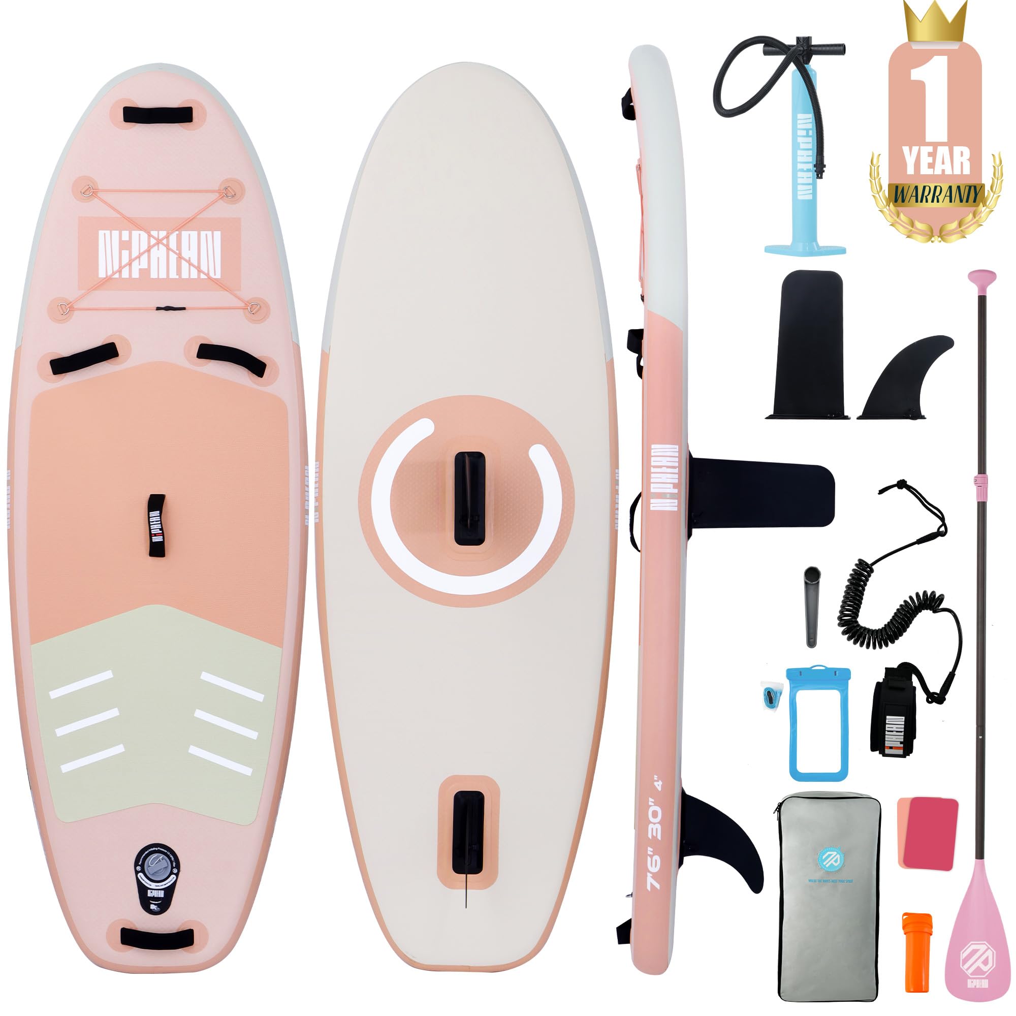 Inflatable Stand Up Paddle Board with SUP Accessories, Non-Slip EVA Deck, 10'6 Inch Inflatable Paddle Board