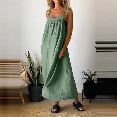 Women's Simple Cotton Linen Sling Dress🔥Free Shipping