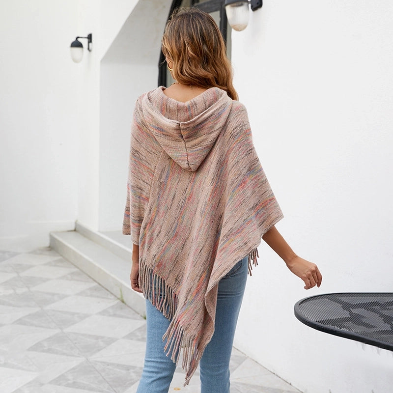 Women's Streetwear Stripe Polyester Tassel Shawl
