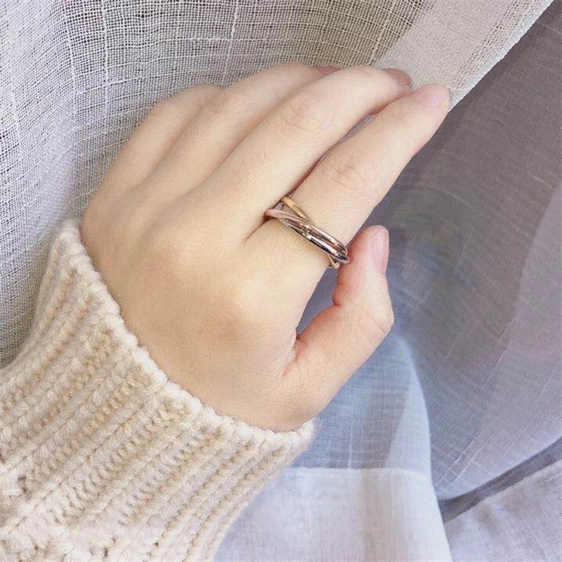 Simple Three-ring Titanium Steel Ring