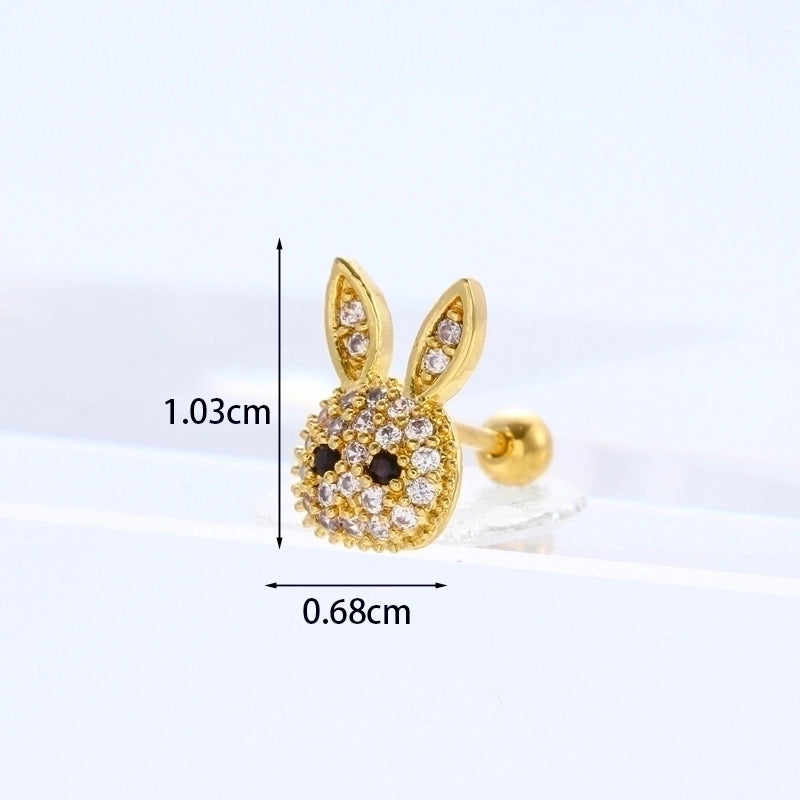 Ear Cartilage Rings & Studs Exaggerated Animal 316L Stainless Steel  Copper