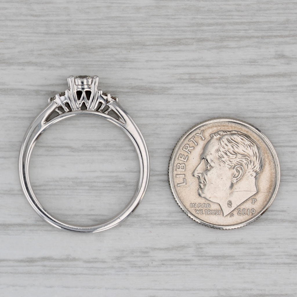 0.24ctw Round Diamond Engagement Ring 10k White Gold Size 7