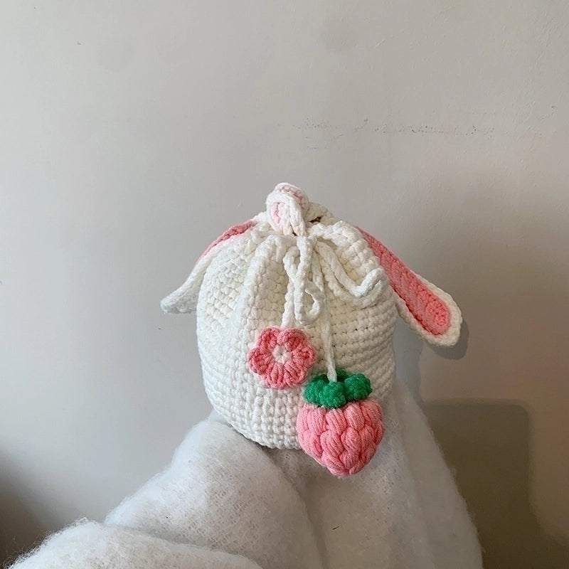 Women's Small Yarn Flower Strawberry Cute String Crossbody Bag