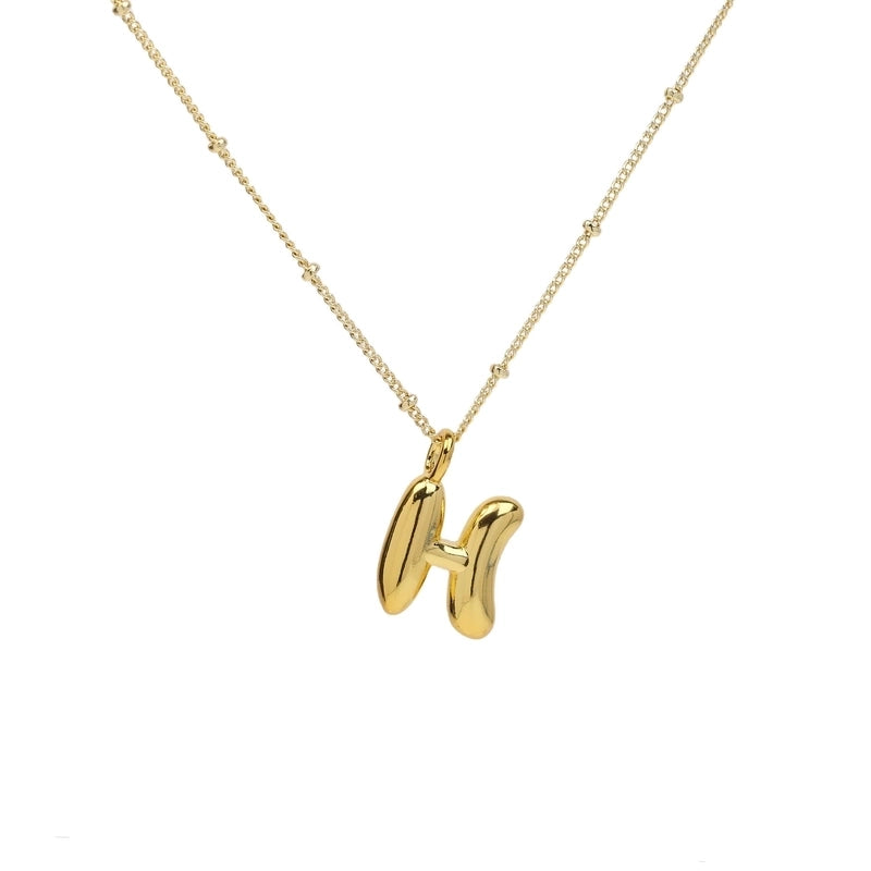 Copper Brass Minimalist Letter Pendant Necklace