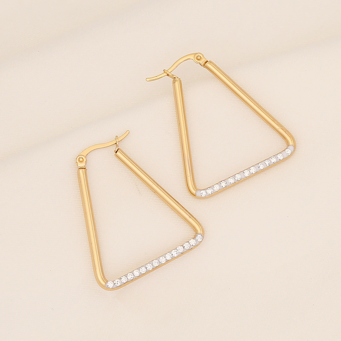 Fashion Heart Geometric Droplet Stainless Steel Electroplating Earrings