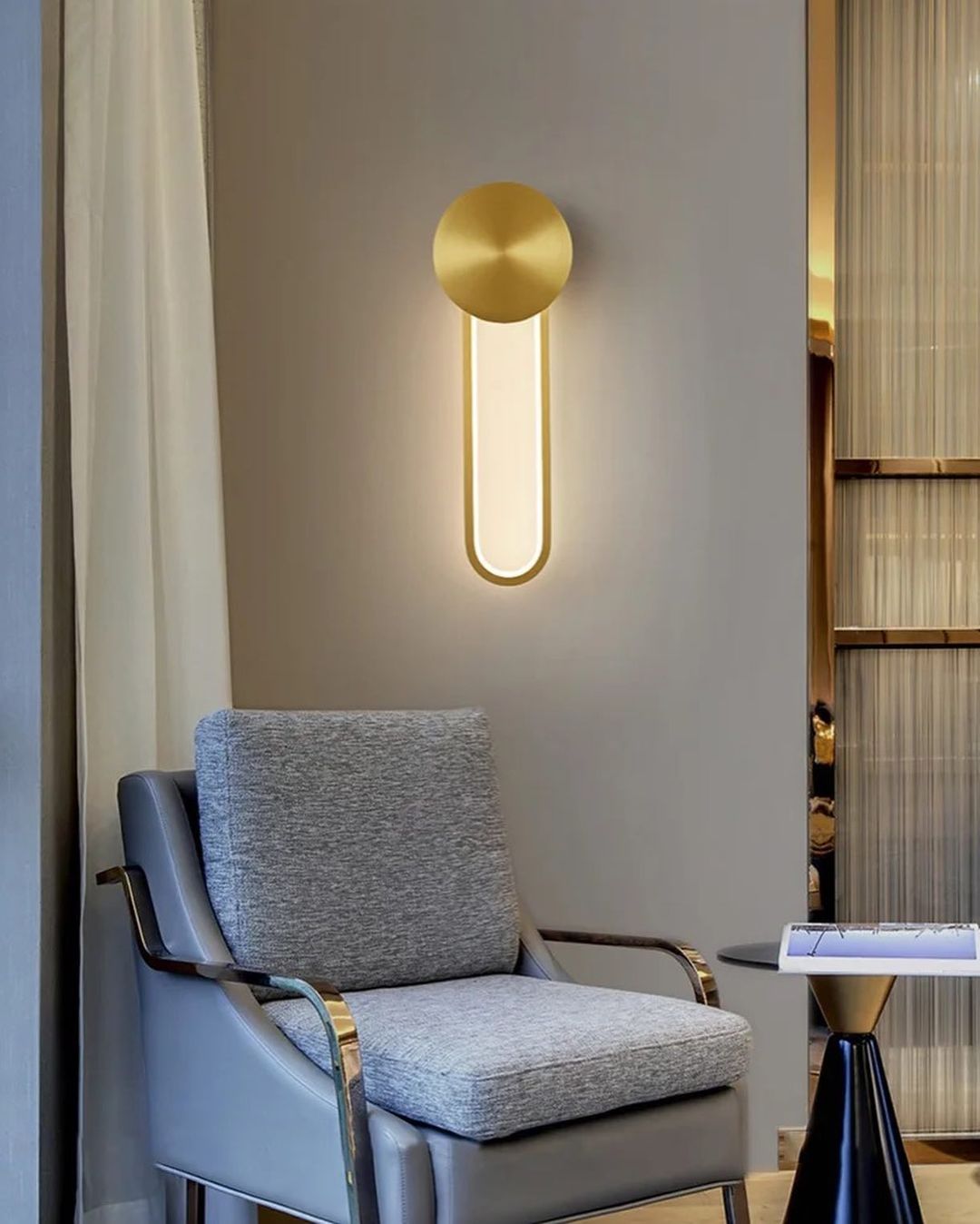 Modern LED Gold Wall Sconce for Living Room
