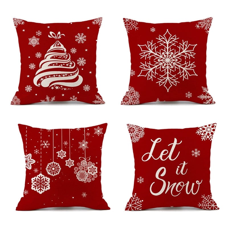 Christmas Ethnic Style Letter Elk Polyester Pillow Cases Couch & Sofa Decor