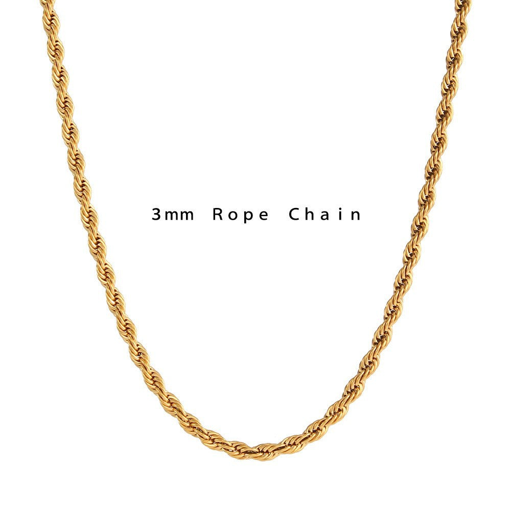 Fashion Stripe Geometric Stainless Steel 18K Gold Plated Necklaces