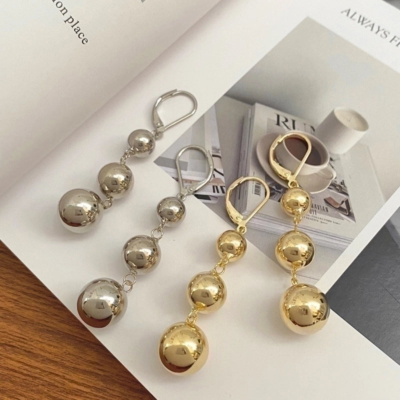 1 Pair Ig Style Minimalist Round Solid Color Plating Copper Drop Earrings