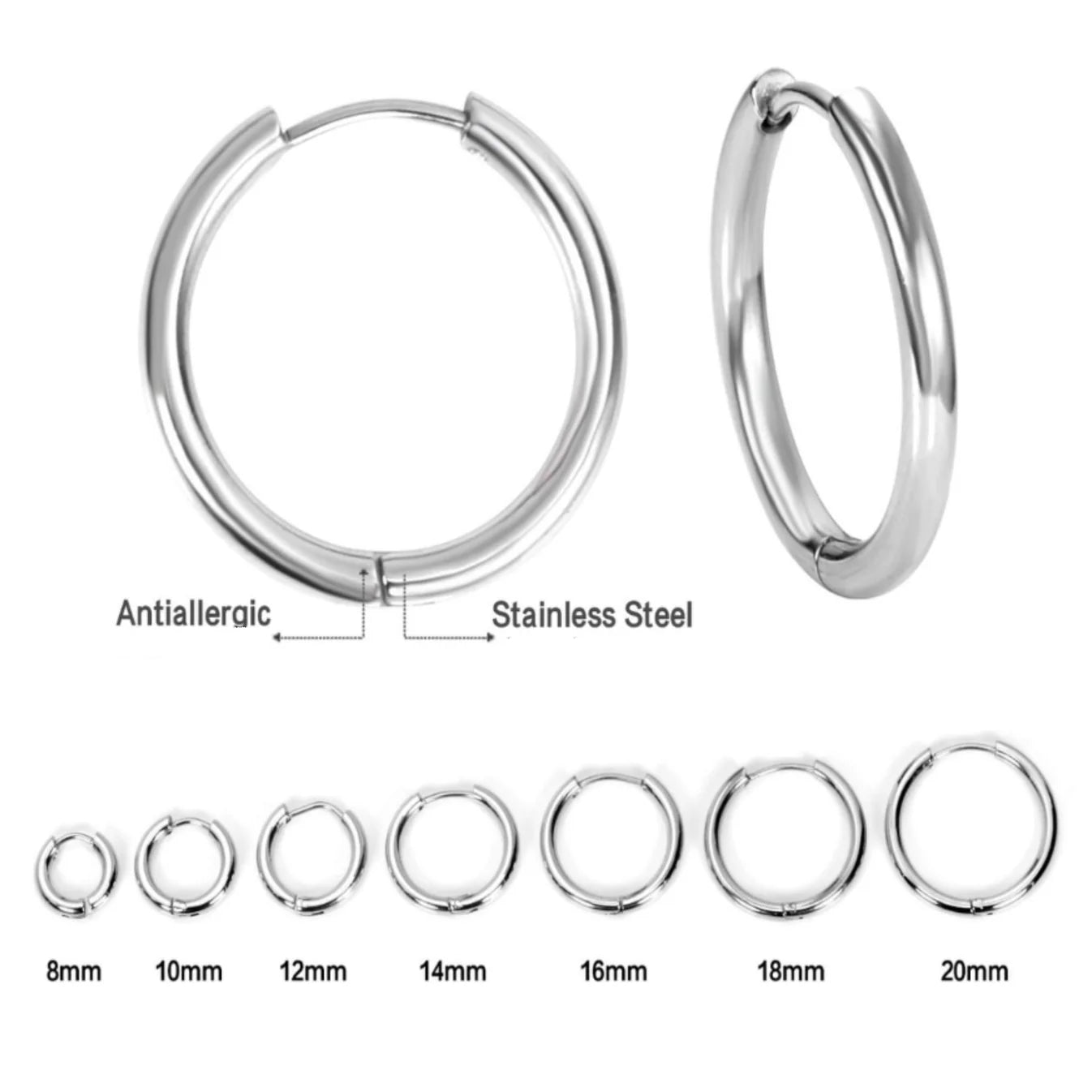 18mm Classic hoops - Rainbow